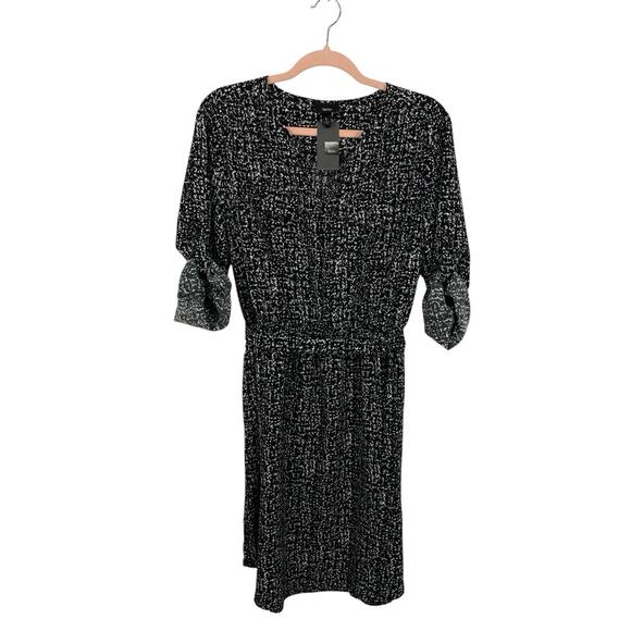 Mossimo Shirt Dress Size Large Black White Print Long Sleeves New - Picture 1 of 14